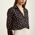 PUANTİYE DESEN SATEN GÖMLEK - PUANTİYE