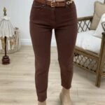 RENKLİ BOYFİT JEAN - KAHVE