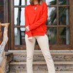 RENKLİ BOYFIT KESİK PAÇA JEAN - BEJ