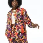 RENKLİ DESEN MODAL SALAŞ GÖMLEK - RENKLİ