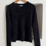 SAÇ ÖRGÜ BİSİKLET YAKA YUMOŞ KAZAK - SİYAH