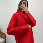 SAÇAKLI KAZAK - KIRMIZI