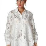 ŞAL DESEN GÜPÜR VİSKON SALAŞ GÖMLEK - EKRU