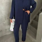 SALAŞ GÖMLEK YIRTMAÇ PANTOLON TAKIM - LACİVERT