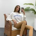 SANTA MONİCA NAKIŞLI SWEAT - EKRU