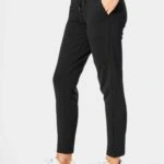 ŞARDONLU CEPLİ BEL BAĞCIKLI EŞOFMAN - SİYAH