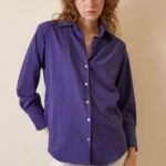 SEDEF DÜĞME V YAKA KLASİK GÖMLEK - LACİVERT