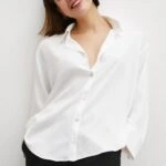 SEDEF DÜĞME VİSKON GÖMLEK - BEYAZ