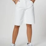 ŞEHİR BOY BİLEK CEP DETAY KOT ŞORT - BEYAZ