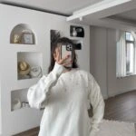 SERPME TAŞ DORİKA ÇAKIM BİSİKLET YAKA KAZAK - KEMİK