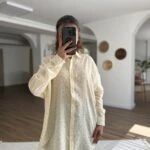 SERPME TAŞ İNCE PAMUK SALAŞ GÖMLEK - AÇIK SARI