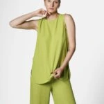 SIFIR KOL ENSE PENCERE BLUZ+ BOL PAÇA PANTOLON TAKIM - OLİVE