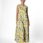 SIFIR KOL ETEĞİ KATLI MAXİ BOY RLBİSE - ÇİÇEK DESEN