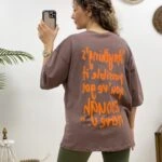 SIRT BASKI TİŞÖRT - KAHVE