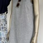 SIRT DÜĞME SIFIR KOL ELBİSE - LACİVERT