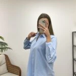 SIRT DÜĞMELİ GÖMLEK - MAVİ