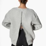 SIRT FERMUAR OMUZ RİBANALI SWEAT - GRİ MELANJ