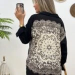 SIRT PANO DESEN PAMUK GÖMLEK - SİYAH