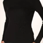 SIRT PENCERE DİK YAKA TRİKO - SİYAH