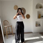 BİLEK ÇITÇIT ARKA BEL LASTİK ÖN ARKA TEK PİLE BALON MODEL PANTOLON - SİYAH