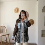 JEAN DETAY ÇİFT CEP GÜPÜR GÖMLEK - SİYAH