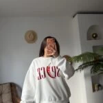 SPİCE YAZI BASKI ARKA DETAY PAMUK SALAŞ SWEAT - EKRU