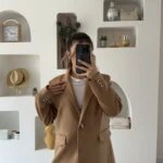 SÜET SALAŞ TEK DÜĞME CEKET - KARAMEL