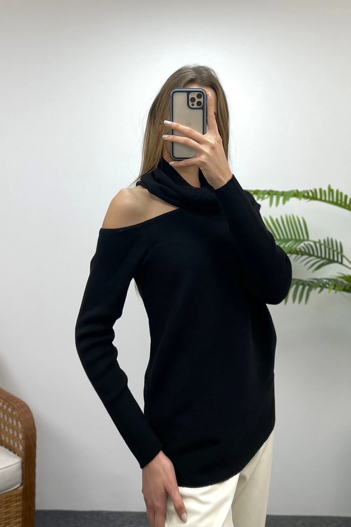 TAKMA YAKA KAZAK - SİYAH - Görsel 1