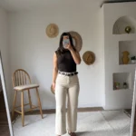 KEMERLİ BİLEK BOY WİDE LEG LİKRALI JEAN - TAŞ