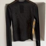 TAŞ SERPME TRANSPARAN BLUZ - SİYAH