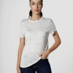 TAŞLI BİSİKLET YAKA KISA KOL TİŞÖRT - A.GRİ