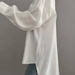 TEK CEP ARKA UZUN MODAL SALAŞ GÖMLEK - EKRU