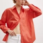 TEK CEP LİKRALI PAMUK BASİC GÖMLEK - ORANGE