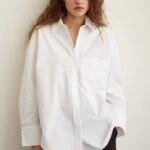 TEK CEP OVERSİZE POPLİN GÖMLEK - BEYAZ