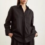 TEK CEP SALAŞ PAMUK GÖMLEK - SİYAH