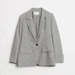 TEK DÜĞME ASTARLI İNCE CEKET - KOYU GRİ