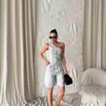 TEK OMUZ ASTARLI PAMUK YELEK - GRİ