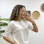 TEK OMUZ DÜĞMELİ KISA KOL VİSKON TRİKO - EKRU