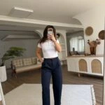 TEK PİLE ARKA KAPAK CEP HAVUÇ MODEL LİKRALI KEMERLİ PANTOLON - LACİVERT