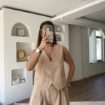 TENSEL YELEK ŞORT TAKIM - VİZON