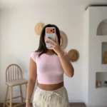 PAMUK MODAL KARIŞIMLI KISA TİŞÖRT - TOZ PEMBE