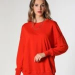 TRİKO MANŞETLİ SWEAT - TURUNCU