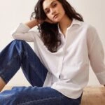 TRUVAKAR KOL PAMUK KETEN GÖMLEK - BEYAZ