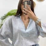 TRUVAKAR KOL VUAL BLUZ - AÇIK MAVİ