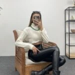 BALIKÇI YAKA KISA KAZAK - EKRU