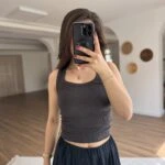 U YAKA FİTİLLİ LİKRALI ATLET - ANTRASİT