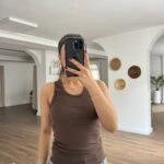 U YAKA KALIN ASKI PAMUK MODAL LİKRALI ATLET - AÇIK KAHVE