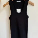 U YAKA KALIN ASKI PAMUK MODAL LİKRALI ATLET - SİYAH