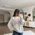 UCLA YAZILI SALAŞ PAMUK SWEAT - GRİ