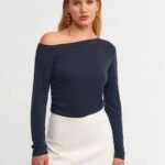 UZUN KOL DÜŞÜK OMUZ BLUZ - SİYAH